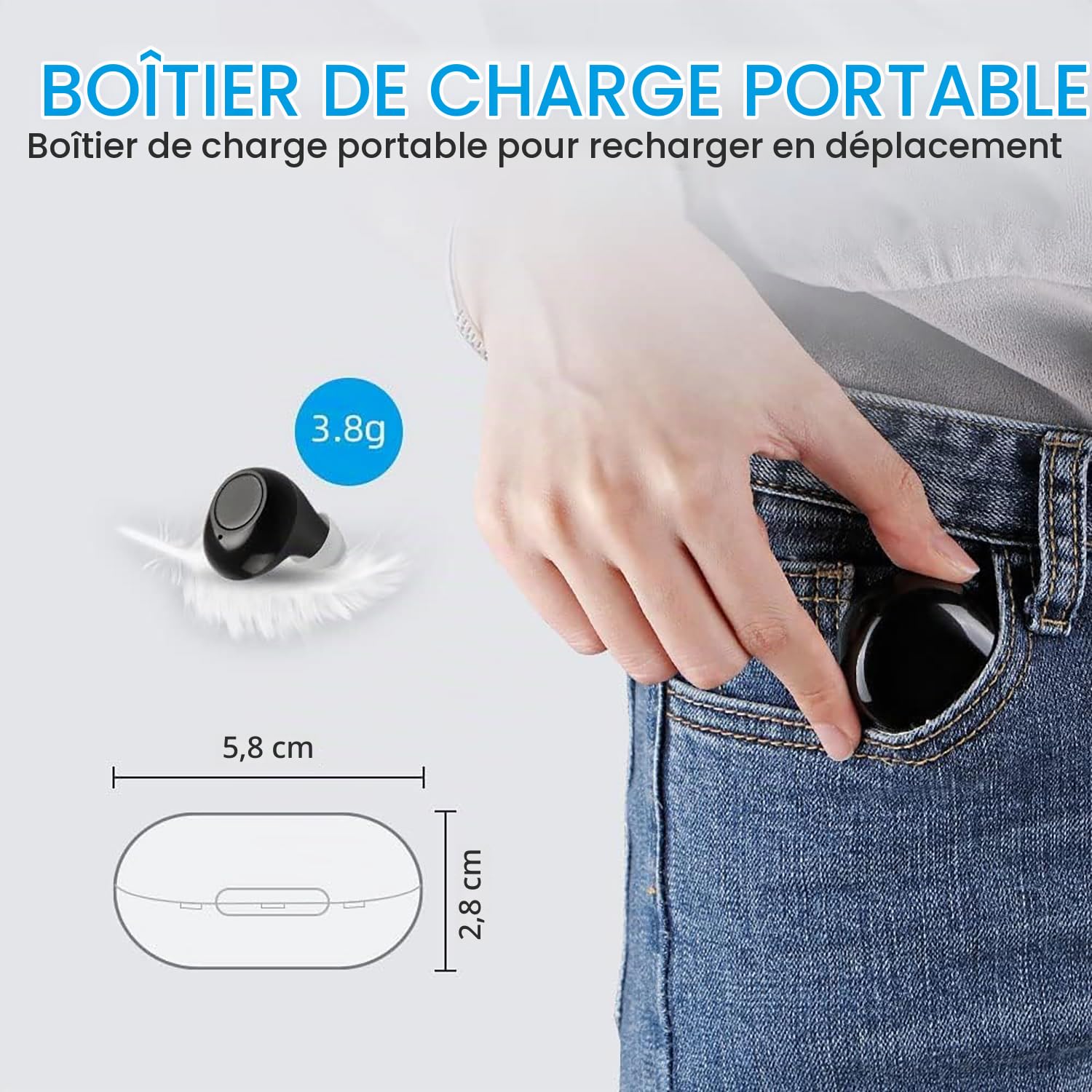 Amplificateur De Son - JINGHAO Rechargeable d'amplificateurs sonores Invisible Avec Portable Boî