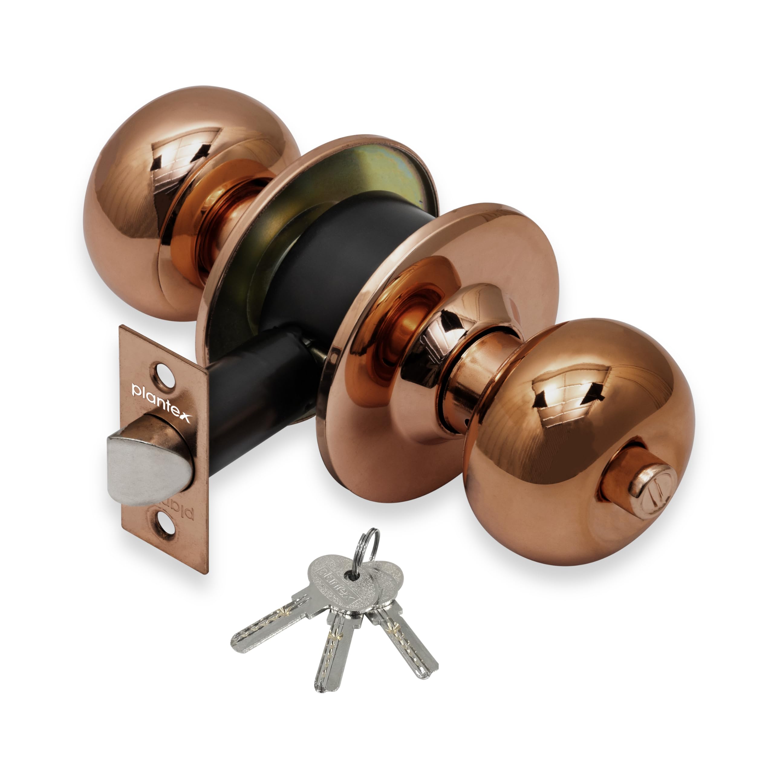 Plantex Stainless Steel Door Lock - Cylindrical Lock with 3 Keys/Tubular Door Knob/Lock for Main Door/Bedroom (Matt) — Amazon image 12