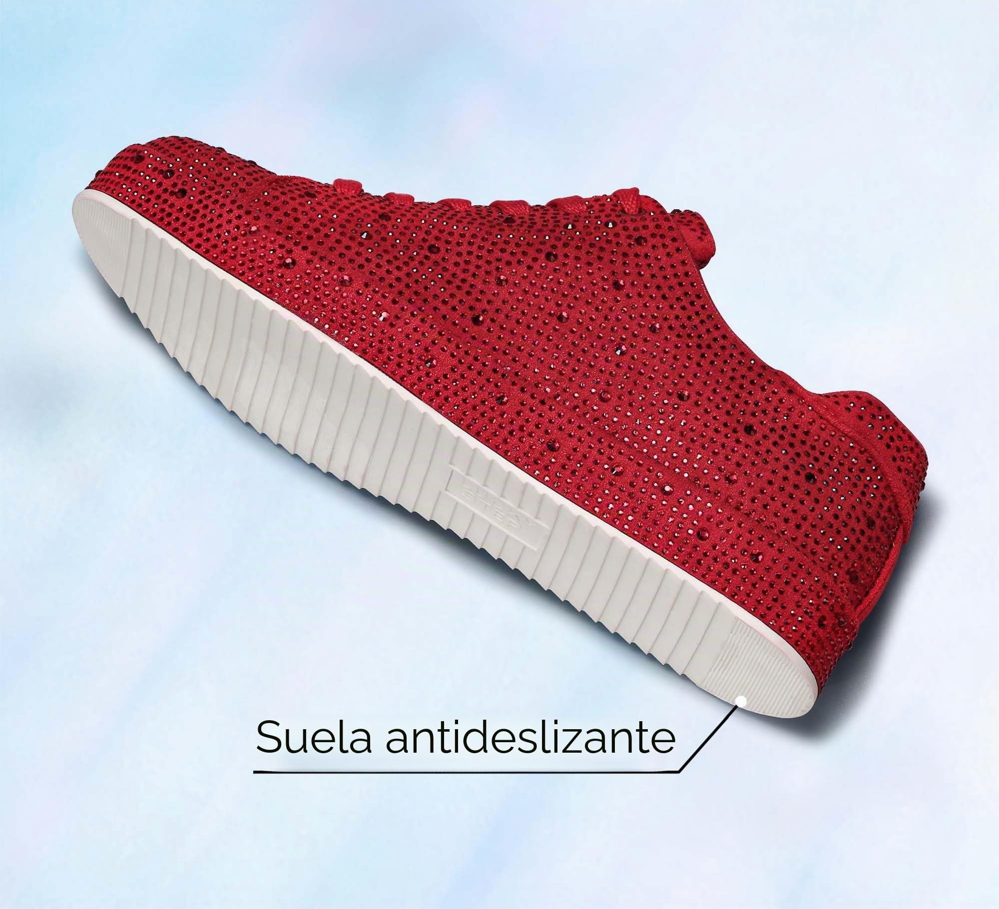 LUCKY STEP Mujer Zapatillas con Plataforma y Diamantes de Imitación | Zapatos Brillantes para Boda Nupciales para