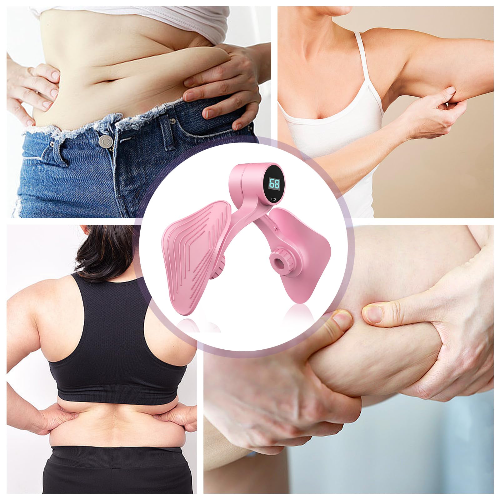 Appareil d'entraînement pour les cuisses, le plancher pelvien, pour la maison, les jambes, les hanches, le plancher pelvien, pour le post-partum, la maison, les jambes (rose)