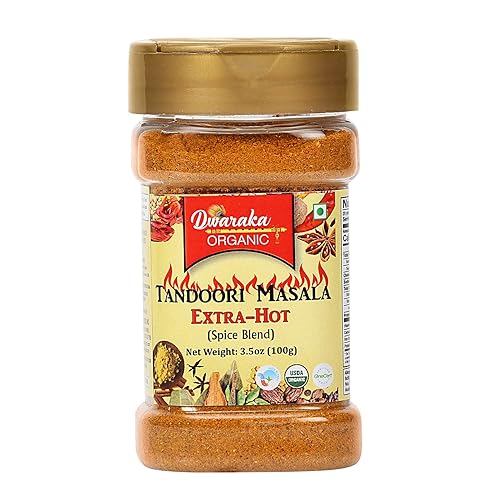 Miniatura 1 de Dwaraka Orgánico - Masala Tandoori extra caliente, 3.5 onzas, saludable, orgánico, sin OMG, todo natural