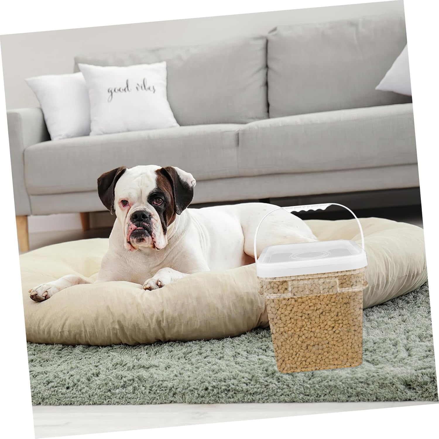2pcs Food-grade Airtight Storage Bin for Pet Food and Capacity Container Handle for Cereal Rice Flour and Dog Treats Design