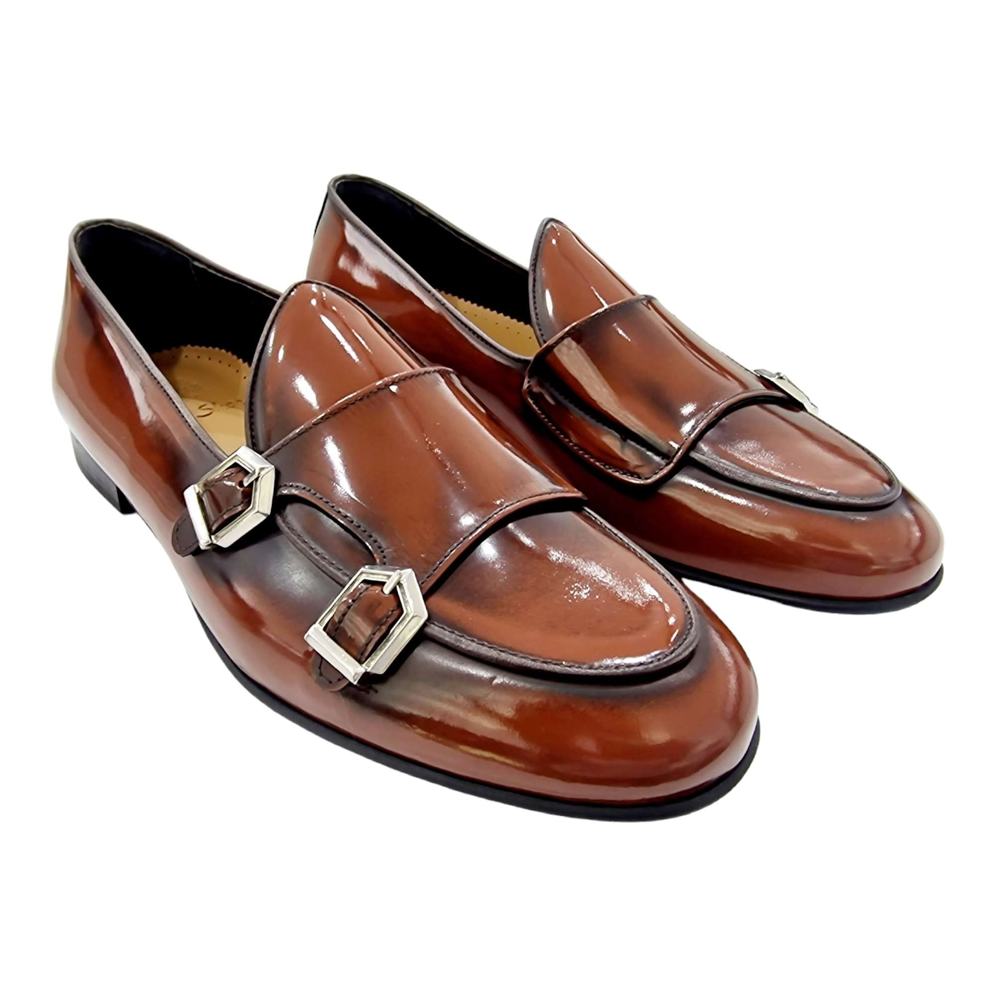 Mocasin Belga Hombre FLORANTIC Doble Monk Hebillas Cuero
