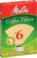 Vista 7 de Melitta #6 Cone Coffee Filters, Unbleached Natural Brown, 40 Count (Pack of 12) 480 Total Filters Count - Packaging May Vary
