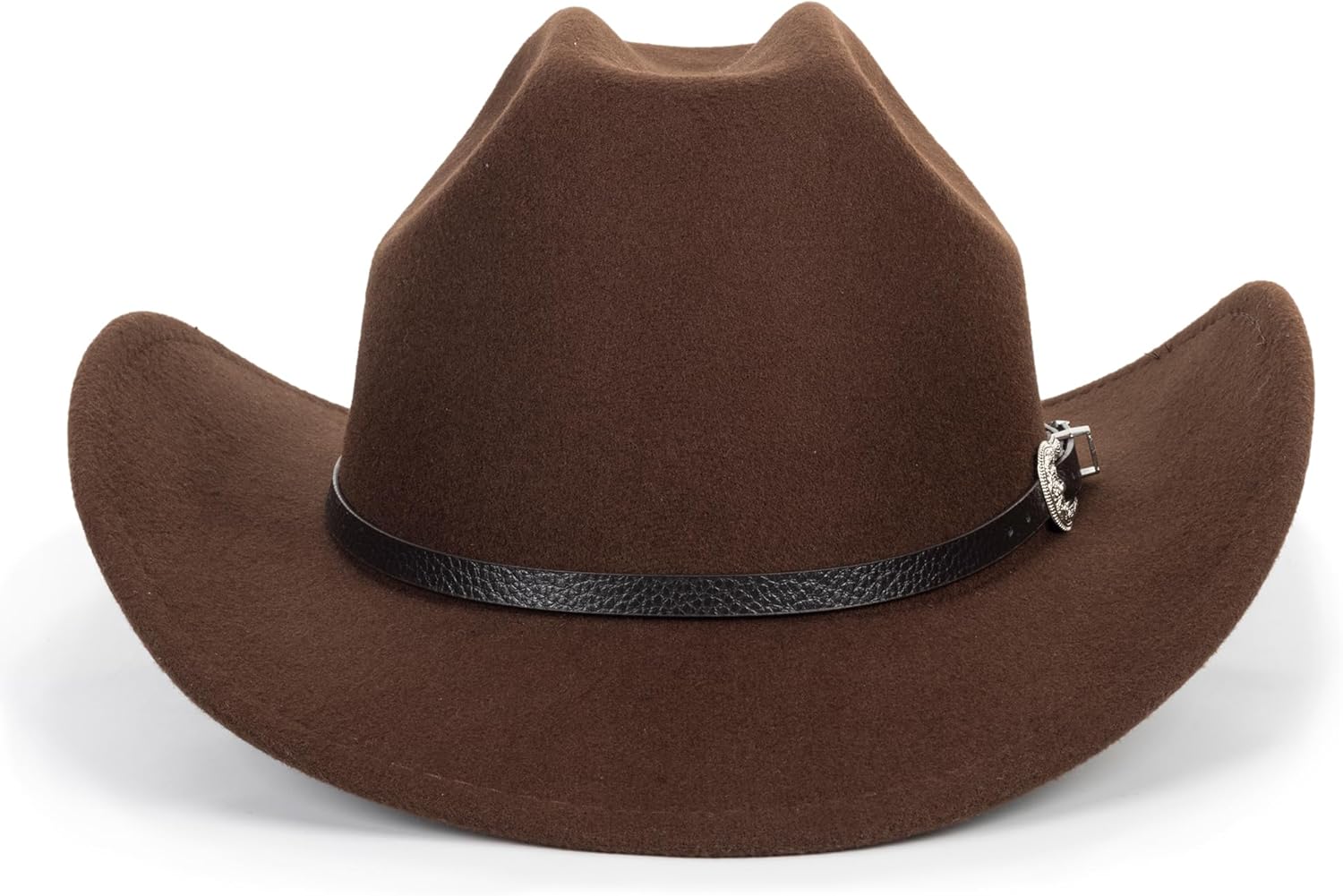 Western Cowboy Hat for Men Women Classic Roll Up Fedora Hat with Buckle Belt(Size:S-M) - Image 3