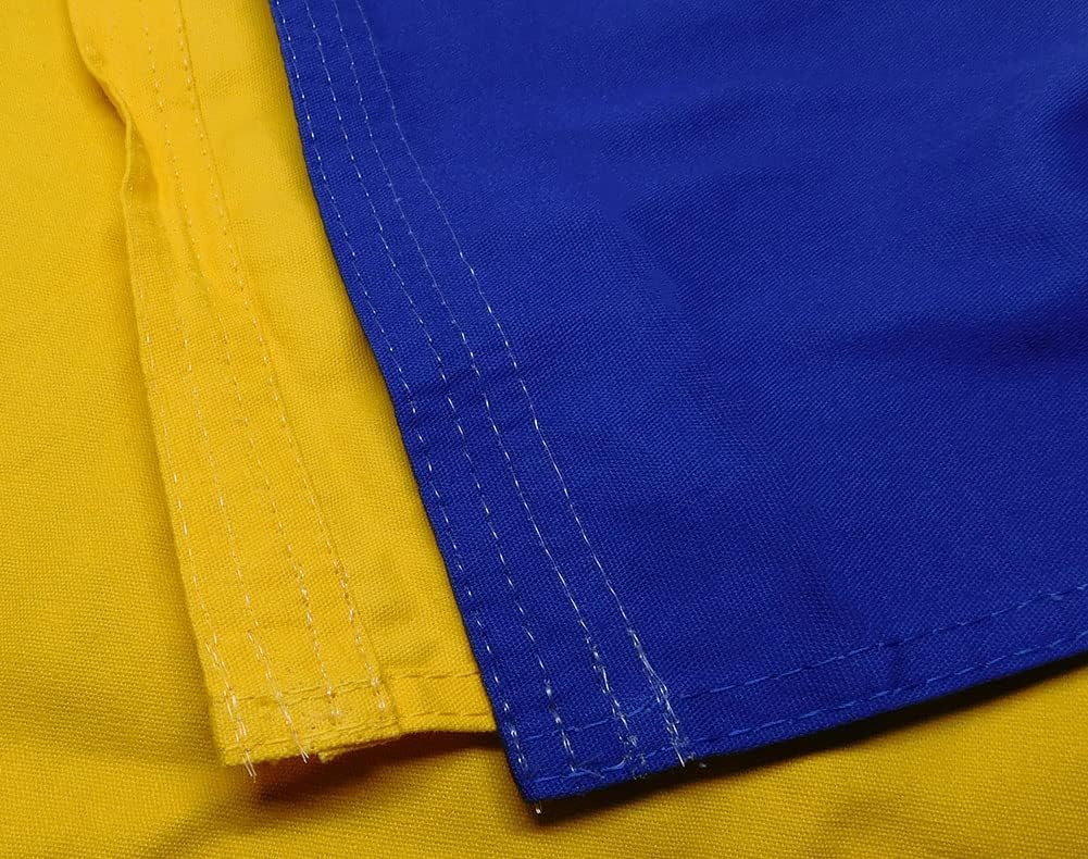 Ukraine Ukrainian Middle Trident 3x5 3'x5' Premium Quality Heavy Duty 100% Cotton Flag Banner 2 Grommets With Clips