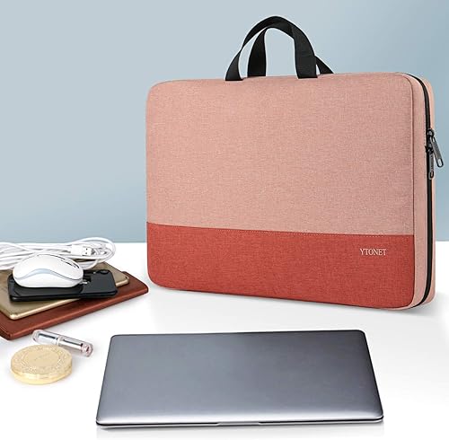 Miniatura 6 de Estuche para computadora portátil, bolsa para computadora portátil TSA resistente al agua de 15.6 pulgadas para mujeres, bolsa duradera con asa para