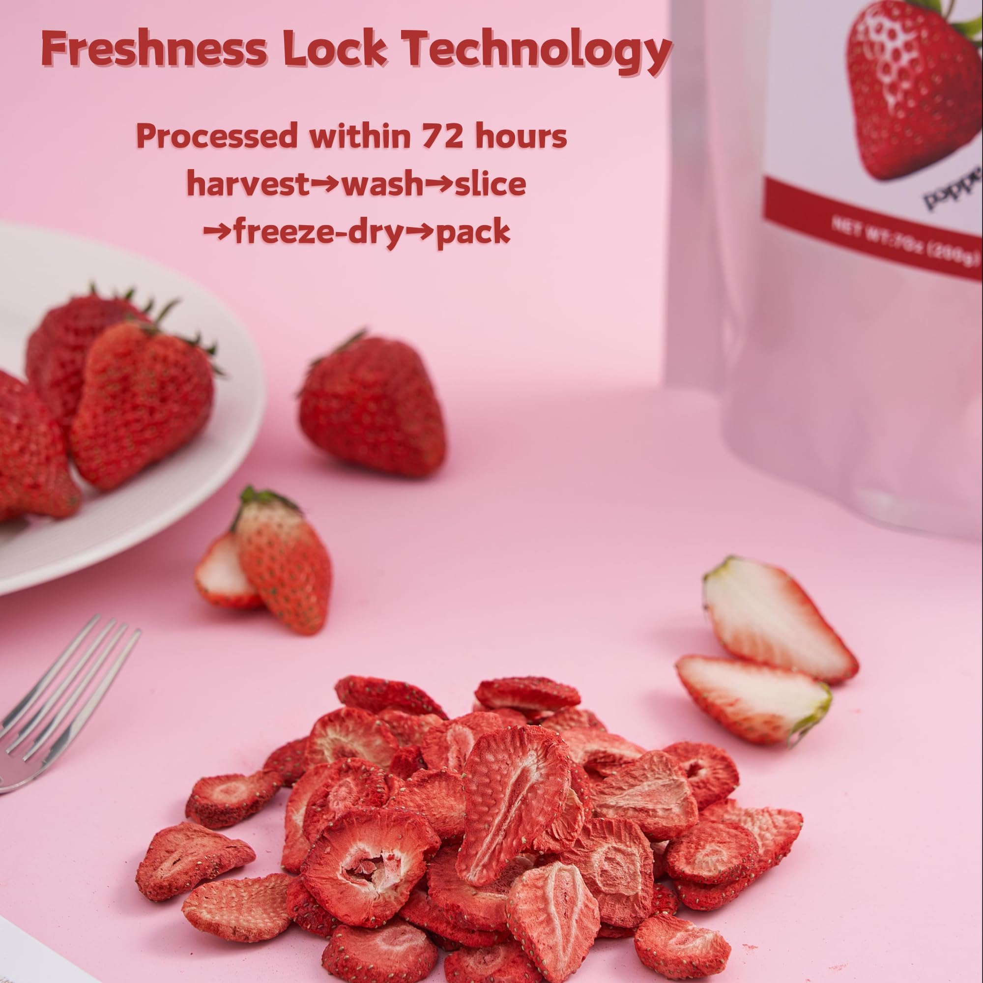 Amazon.com: Nat Flav Freeze Dried Strawberry Slices | 7oz | 100