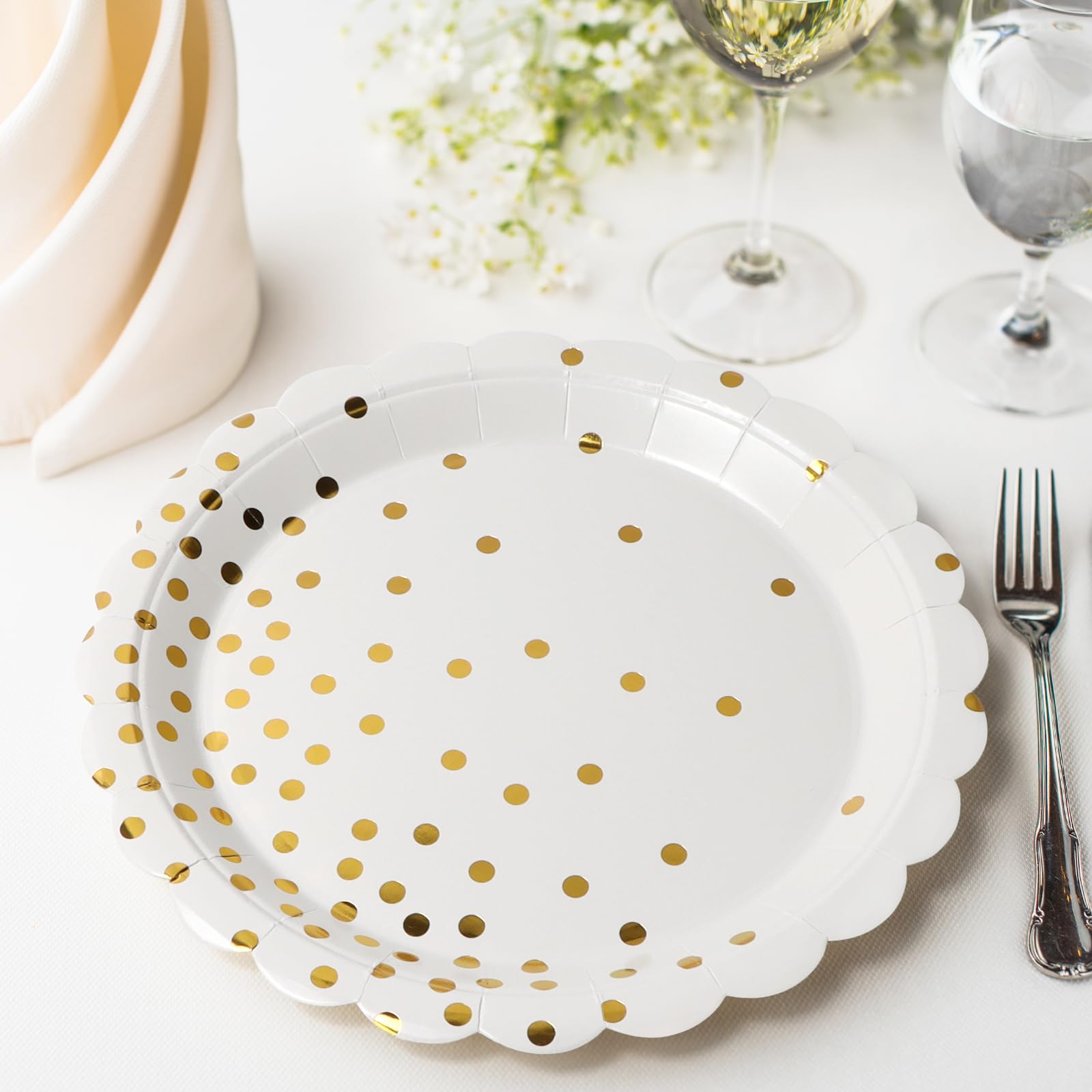 50 Stück Schwarze Pappteller, 23 Cm – Mit Gewelltem Rand, Für Geburtstag, Hochzeit & Feiern