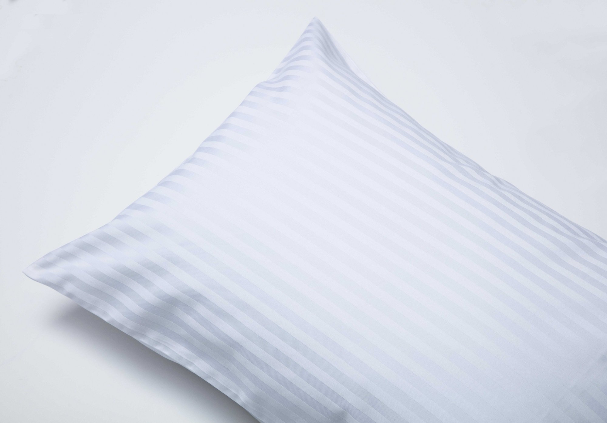 Belledorm White Hotel Suite Satin Stripe - 4 Pack Housewife Pillowcases - 540 Thread Count (White)