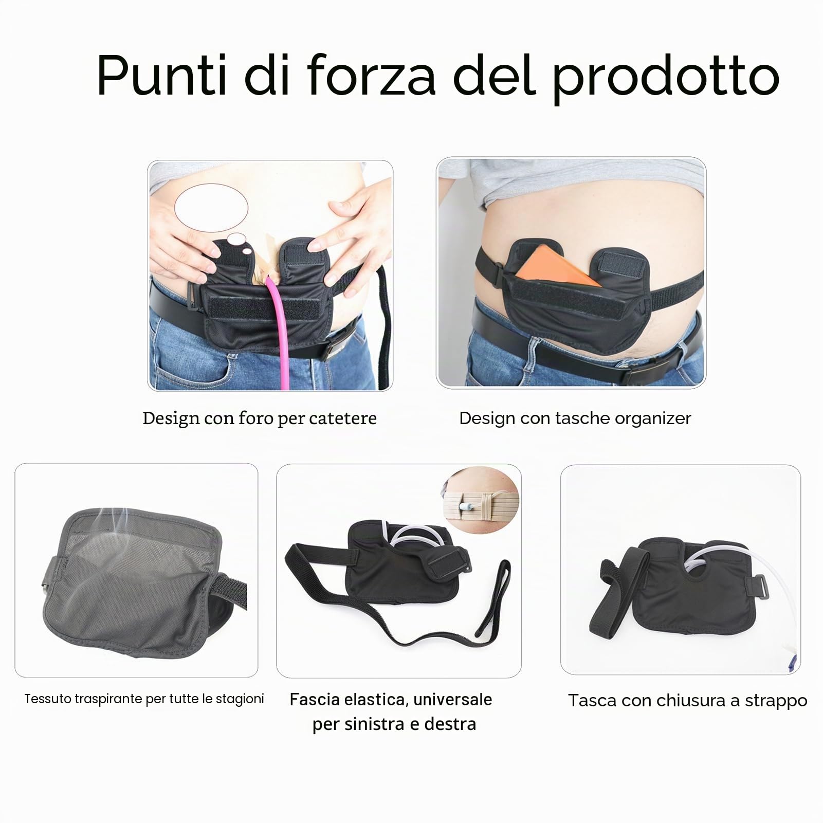 Cintura in Vita Per Catetere, Cintura Per Dialisi Peritoneale Fascia Elastica Per Catetere Nascosta Misura Universale Cintura Porta Dialisi Tascabile Traspirante Per Dialisi Addominale