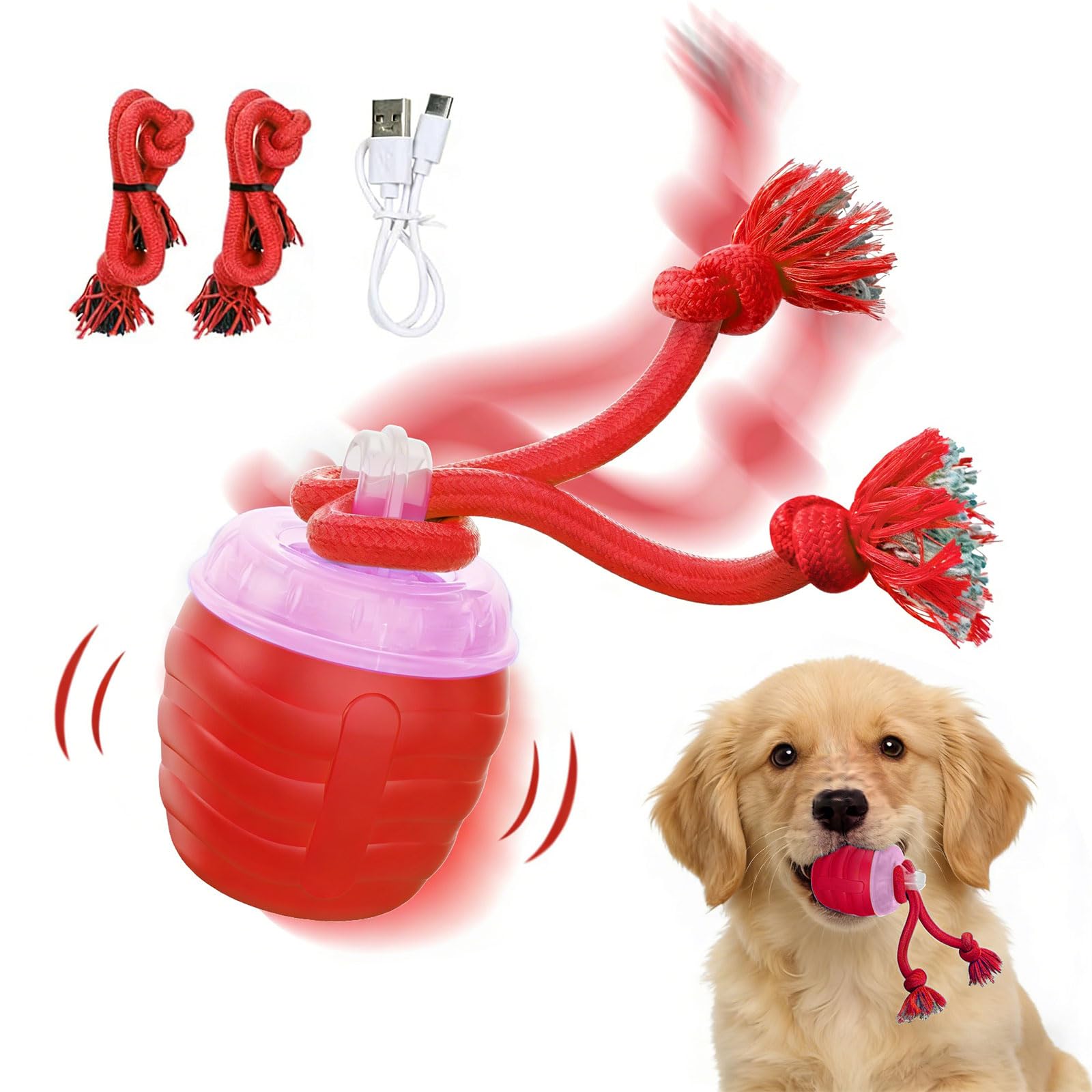 Jouet électrique pour chien avec effets sonores stimulants et batterie USB