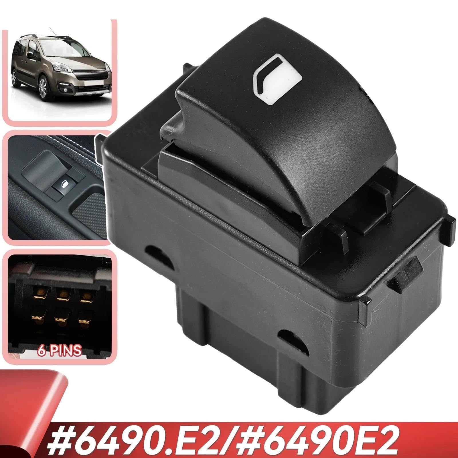 Interruttore Alzacristalli Per Citroen Per C3 Per Picasso 6554.QK 6554QK 6490.E2 6490E2 Pulsante Interruttore Regolatore Alzacristallo Elettrico Anteriore Pulsante Alzacristalli