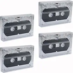 Bntyok 4 Peças De Fita Cassete Virgem Com Caixas, 30 Minutos, Reprodutor Gravação Áudio Magnético Para Discurso Musical Padrão