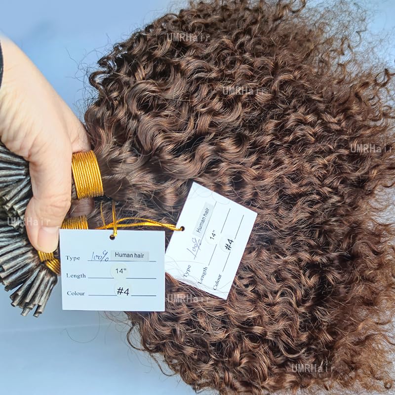 Dark Brown I Tip Human Hair Loose Curly Pre Bonded Keratin Stick In Hair Extensions 100g 80strands Cold Fusion I Tip Hair Extensions Real Hair Beaded Extension 16inch