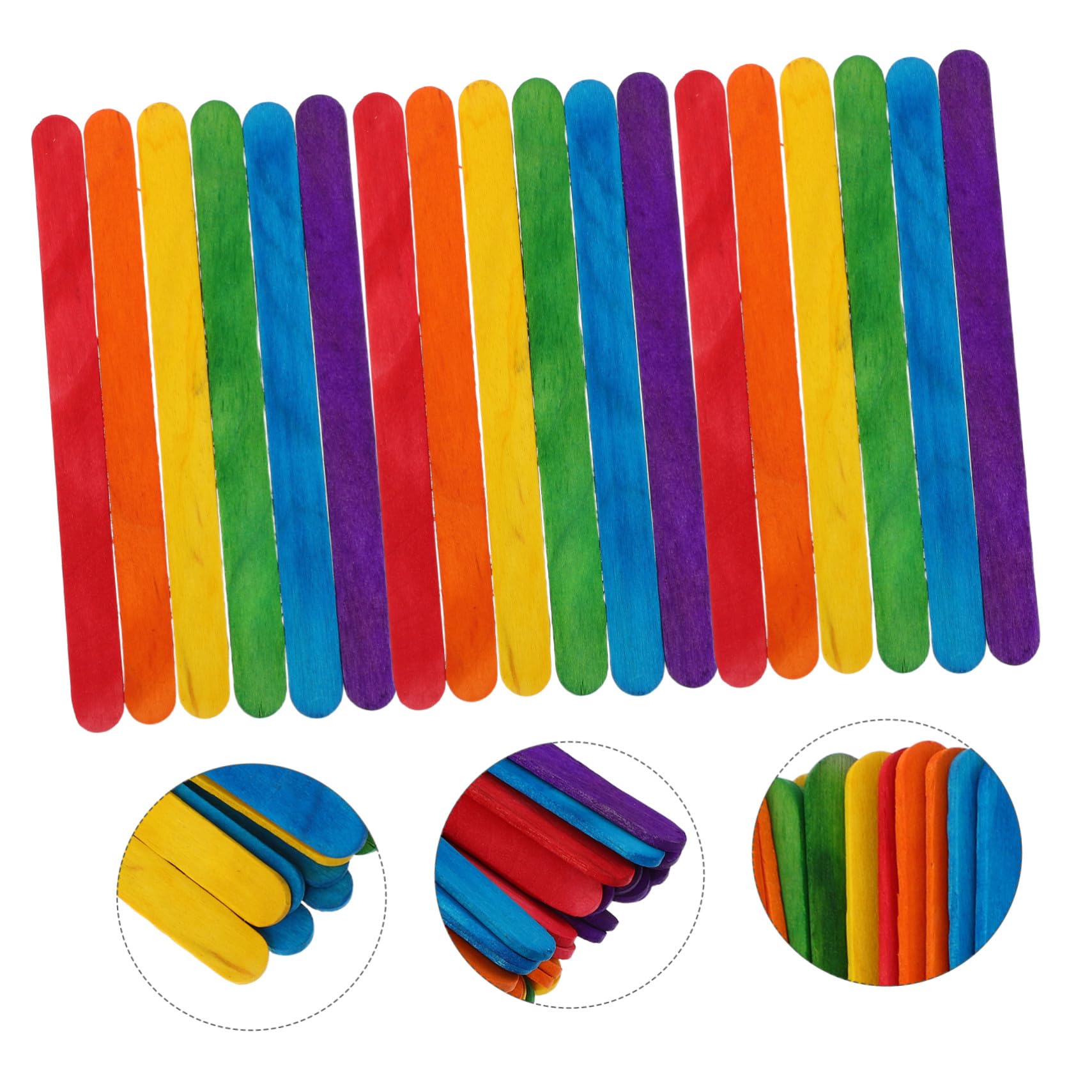 Colores Palitos 500 Madera Manualidades de Piezas para Infantiles | Madera, 114x10x2mm, Reutilizables, para Aula y Proyectos Científicos, Nontóxicos