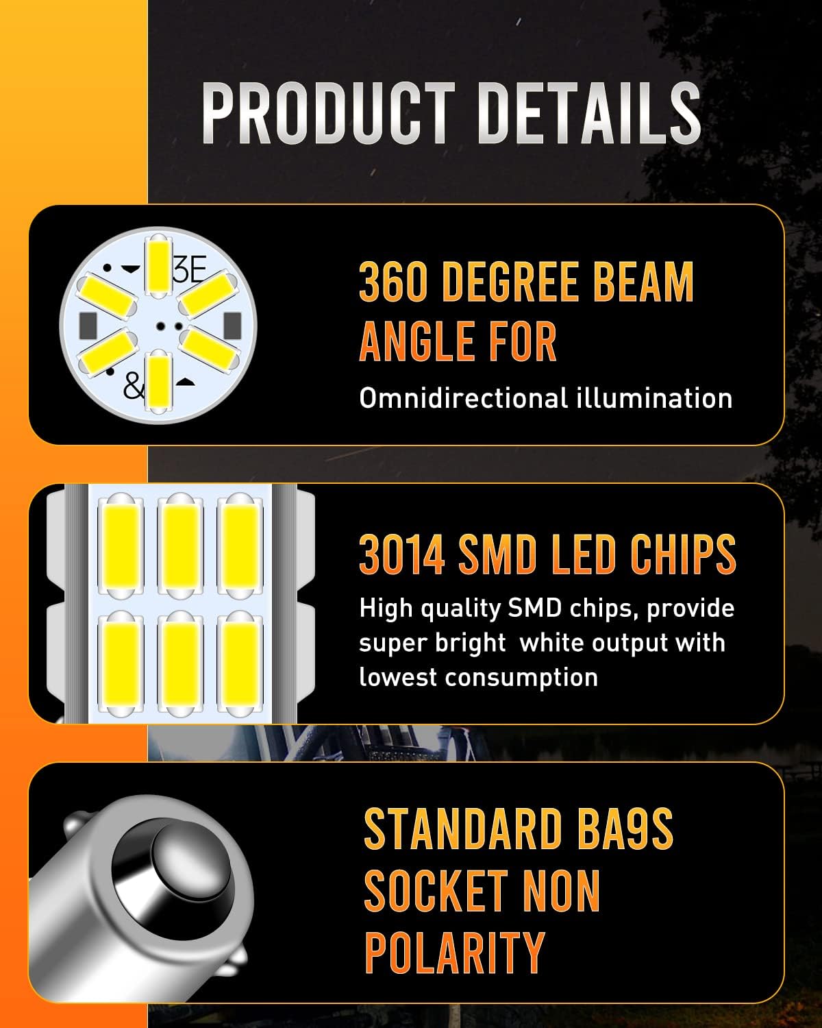 LUYED 10 x Super Bright 3014 30-EX Chipsets BA9 BA9S 53 57 1895 64111 LED Bulbs Used For Side Door Courtesy Lights Map Lights,Xenon White