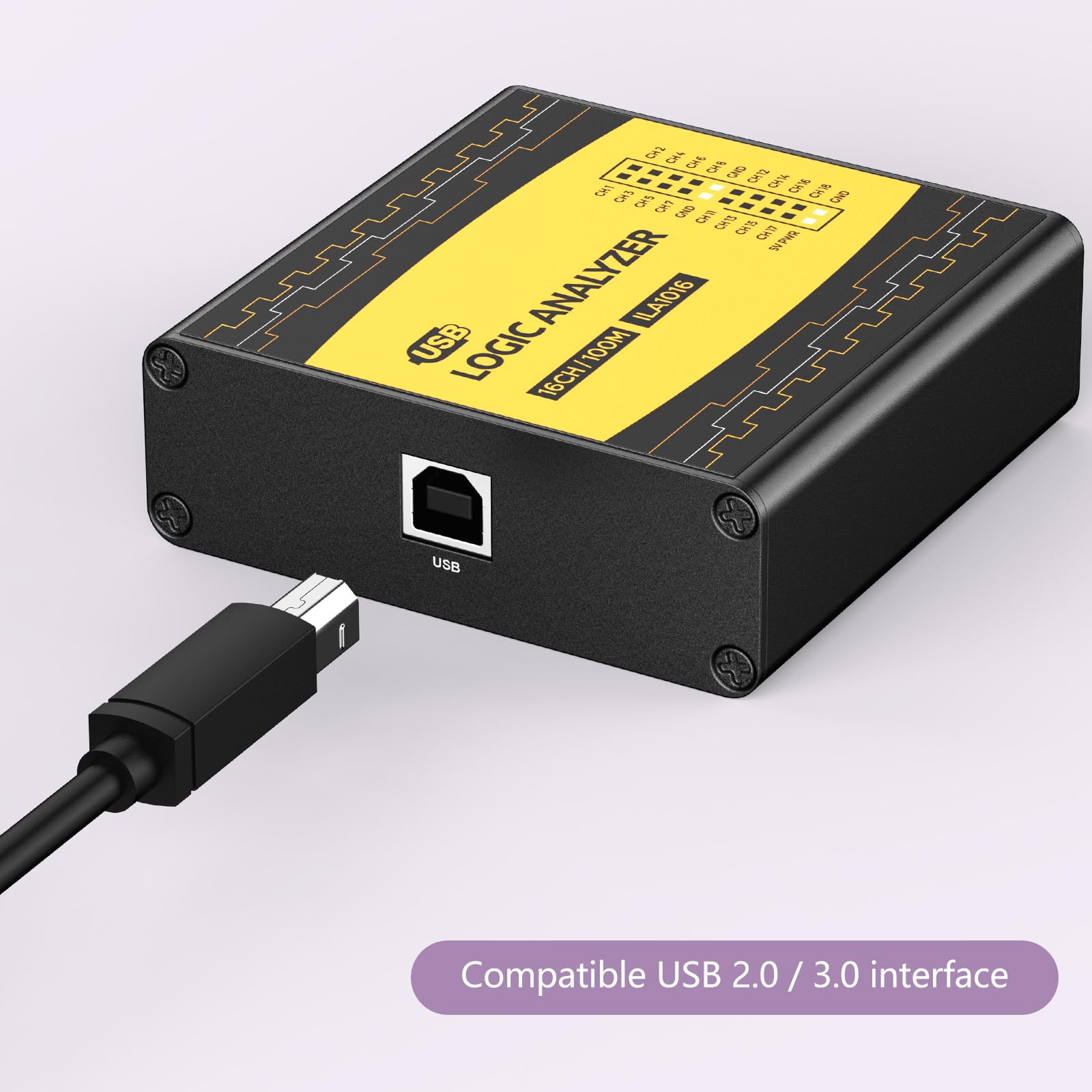 innomaker ULA1016 - Analizador lógico USB completo de 16 canales de frecuencia de muestreo de 100 MHz viene con software de código abierto pulseView que soporta Windows Linux Mac OS