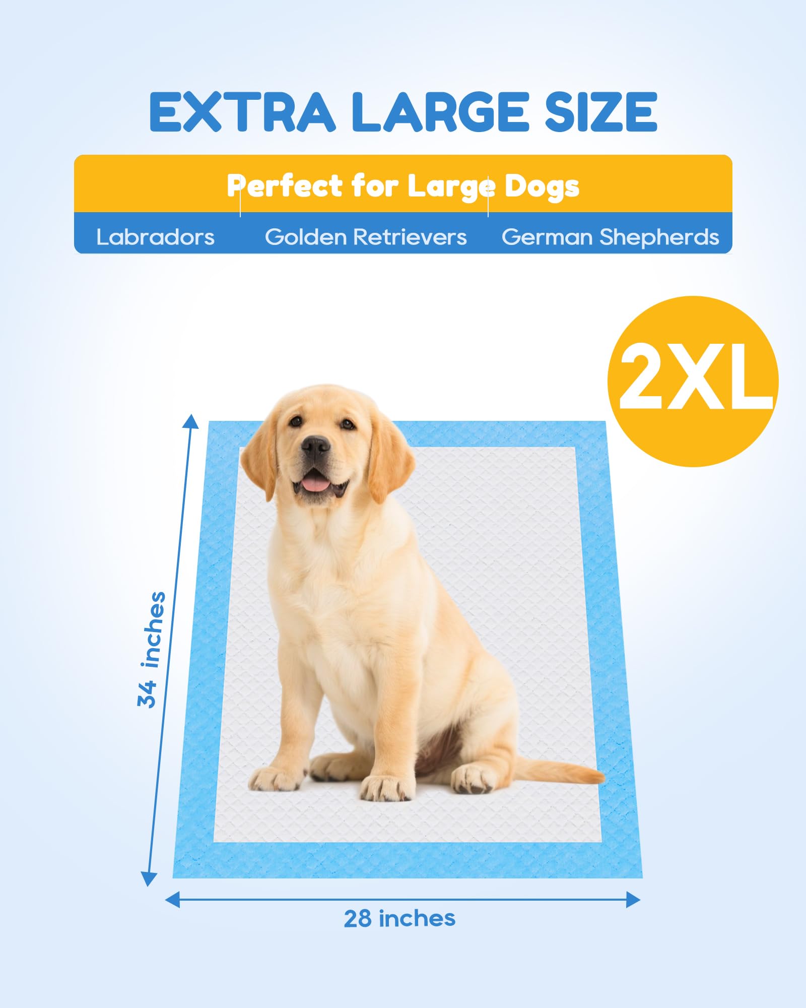 100 almohadillas para cachorros XXL de 30 x 36 pulgadas, almohadillas extragrandes para orina para perros, almohadillas desechables superabsorbentes para entrenamiento de perros, secado rápido, a