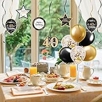 Vista 106 de Juego de decoraciones para fiesta de cumpleaños número 16, serpentinas moradas con soporte de globo de mesa morado, decoraciones de fiesta