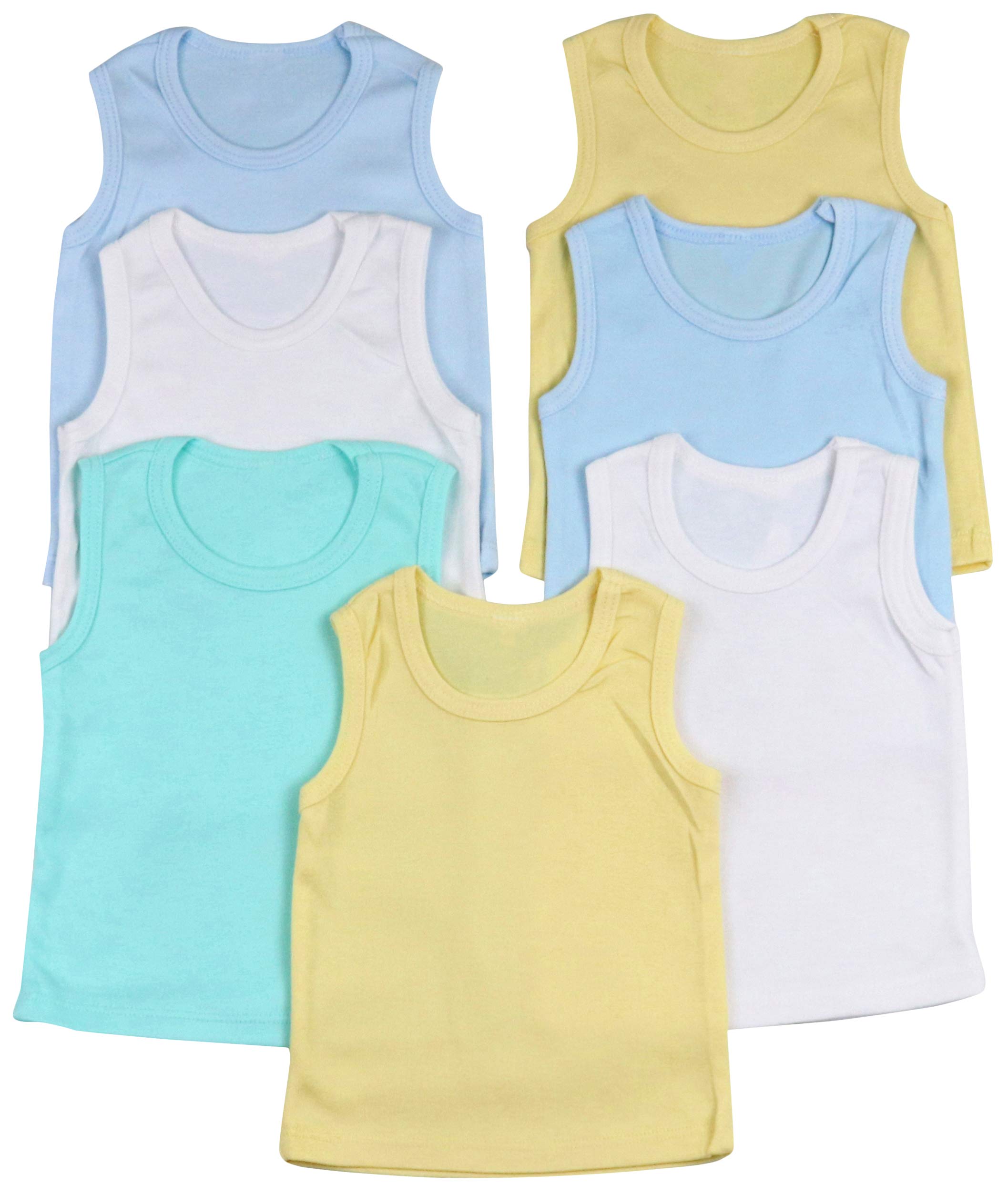 ToBeInStyle Paquete de 4 camisetas sin mangas 100% algodón unisex para uso diario