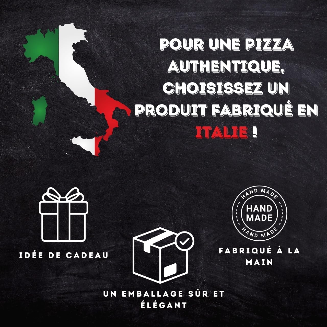 Cuore Lavico Plaque réfractaire en pierre de lave de l’Etna pour pizza et pain, 39 x 30 x 2 cm, pour four à gaz, électrique et barbecue, fabriquée en Italie