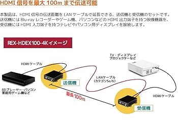 Amazon.co.jp: ラトックシステム 4K60Hz対応 HDMI延長器(100m