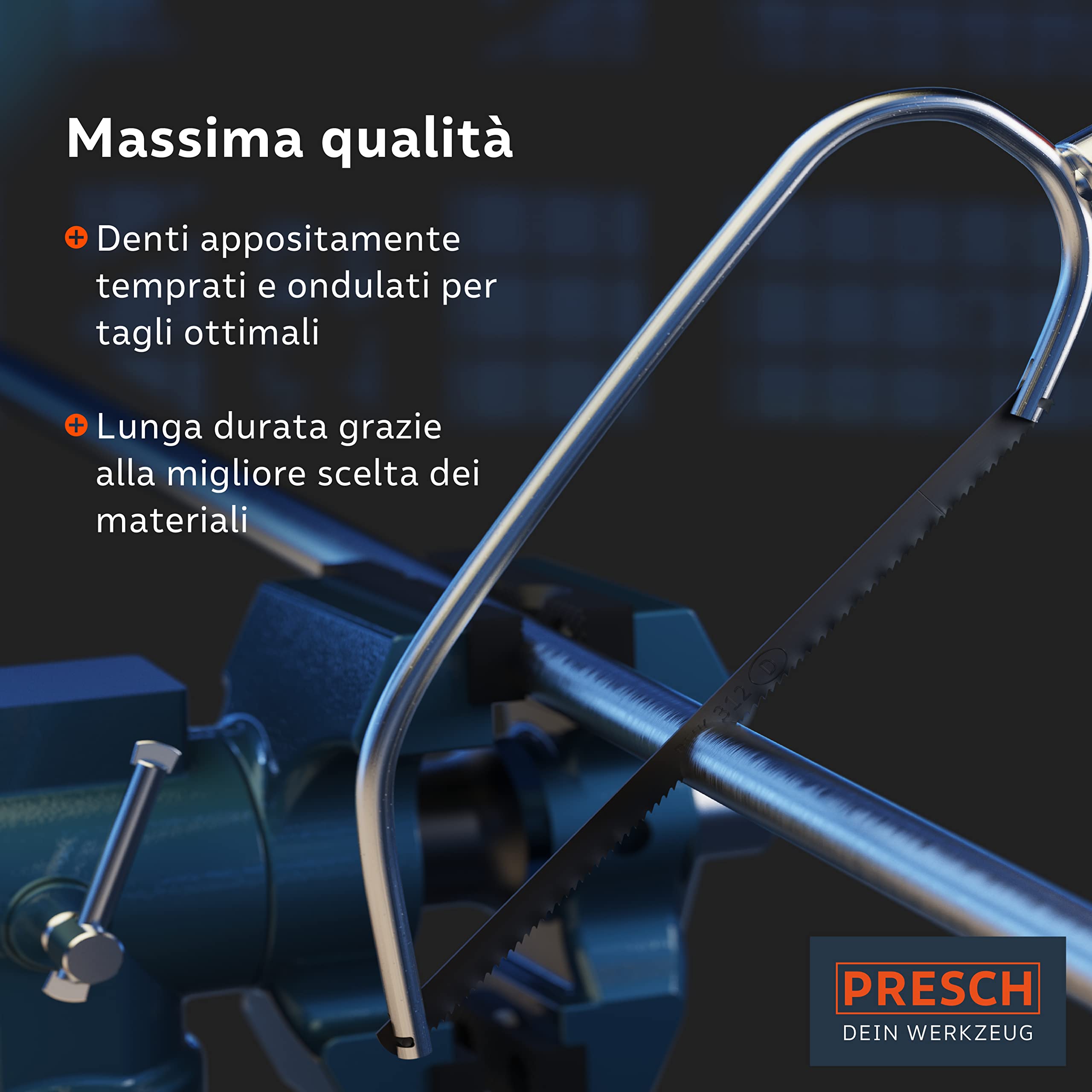 Presch Lama di sega in metallo PUK 150mm 10pz - Lame di sega a mano originali PUK 150mm - Per metalli non ferrosi (rame), acciaio inossidabile, plexiglas, plastica