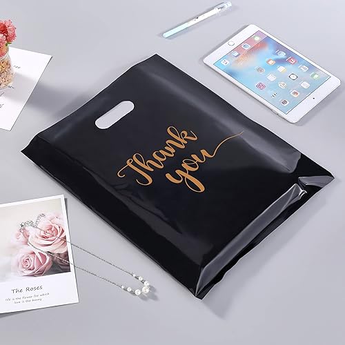 Miniatura 3 de MUKOSEL 100 bolsas de mercancía de agradecimiento extragruesas de 0093in 12 x 15 pulgadas bolsas de compras al por menor para bolsas de regalos