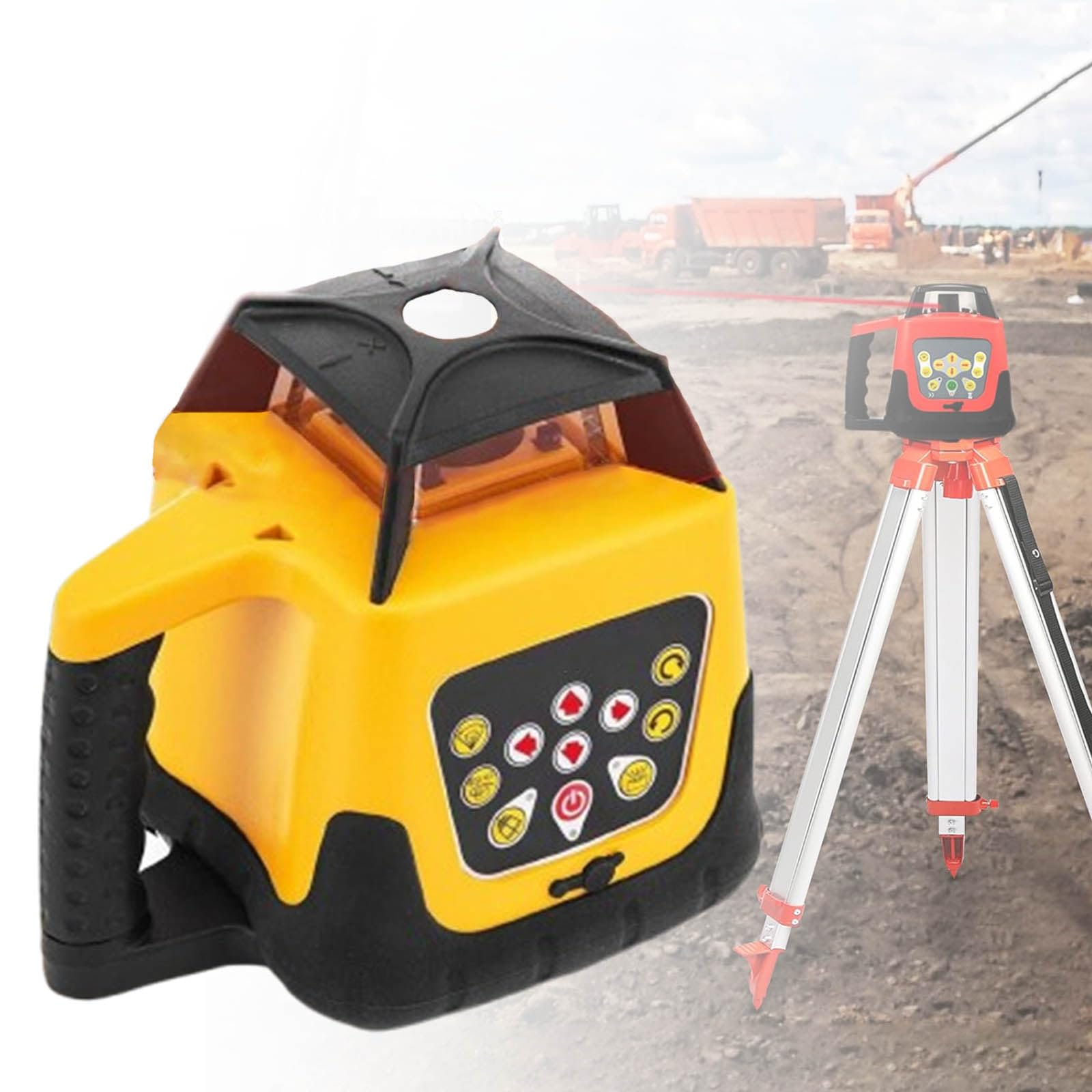 Samopoziomujący poziom laserowy 360 stopni, zasięg 500 m, urządzenie do poziomowania laserowego -20ºC - 45ºC, praca ciągła 20 godzin,Yellow