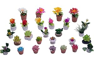 27-Piece Miniature Bonsai Plants for Dollhouses