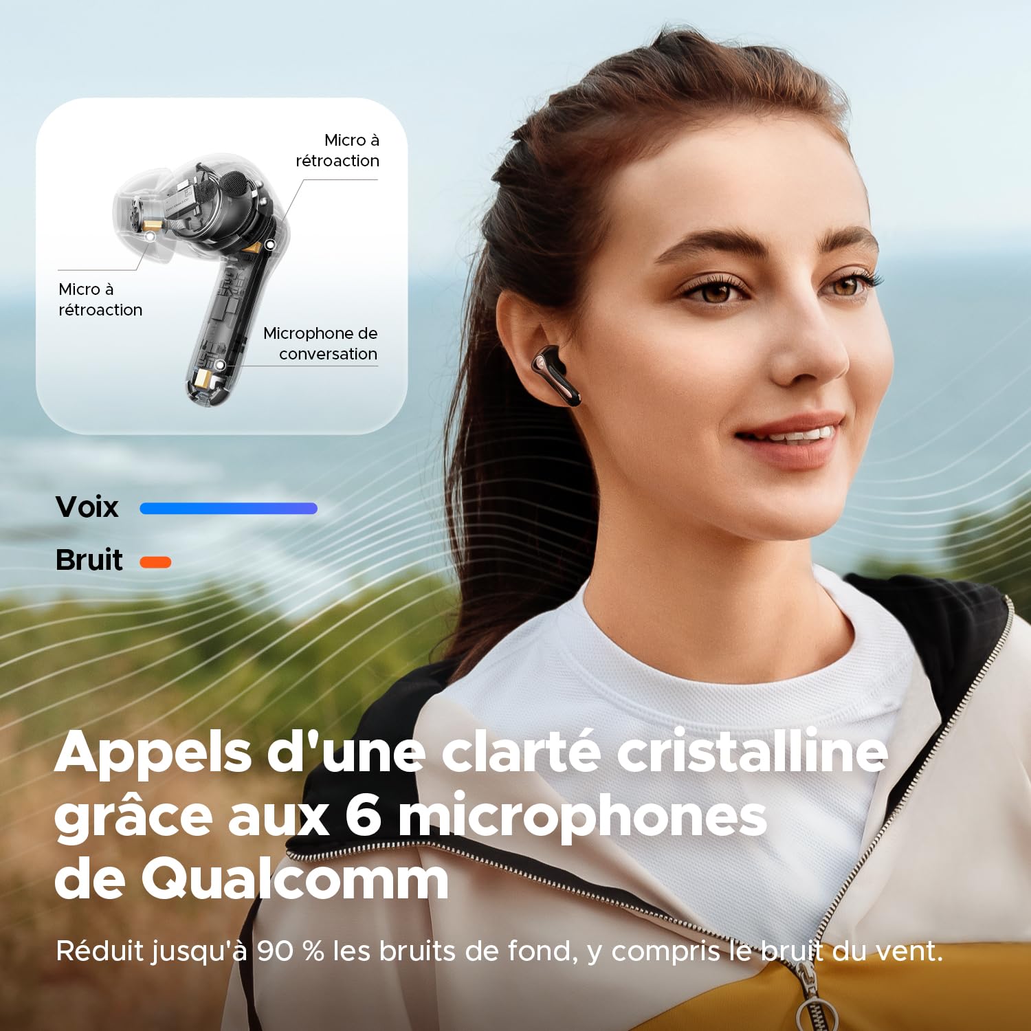 SoundPEATS Air5 Pro BT 5.4 Écouteurs sans Fil - Écouteurs Intra auriculaire, LDAC & aptX Lossless, Hi-Res Audio, 55 DB Hybrid ANC, 6 Microphones, multipoint, 37H d'autonomie, IPX5