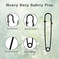 Vista 4 de 15 alfileres de seguridad grandes, alfileres de seguridad de acero resistente de 4 pulgadas para ropa, ideales para cuero, lona y lana, punta