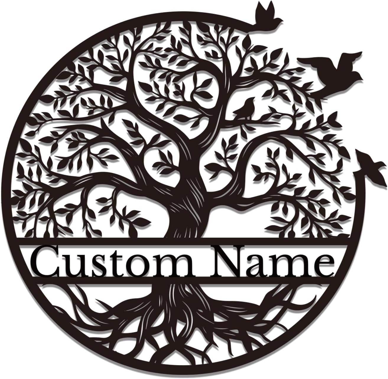Personalized Tree of Life Metal Sign - Custom Family Name Wall Art, Rustic Surname Plaque, Durable Indoor/Outdoor Decor (Style-2)