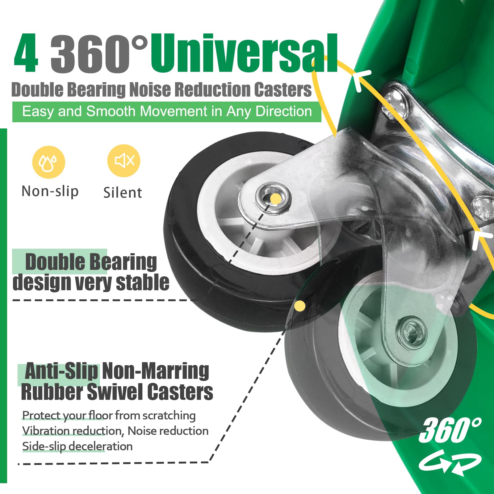 Kids Sitting Scooter Board with Handles Universal Wheels Swivel Casters Plastic Floor Surfer Sports Scooters with Rollers Autism Kids Sensory Scooter Board for Gym Class Physical Education Home Use - Image 3