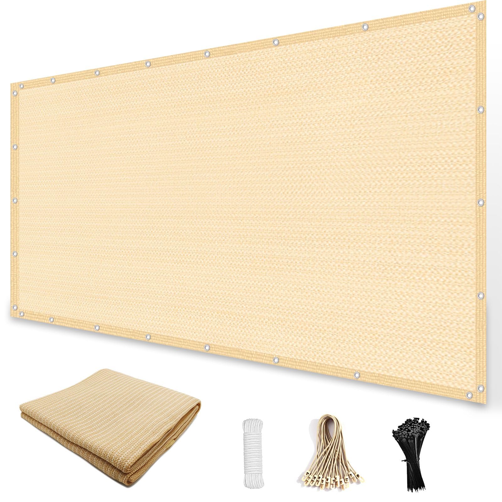 Amagenix 90% osłona przeciwsłoneczna z przelotkami, pergola 25 cm x 25 cm, zamiennik osłony przeciwsłonecznej, do ogrodu, na patio, do ogrodu, pszenica (dostosowaliśmy)