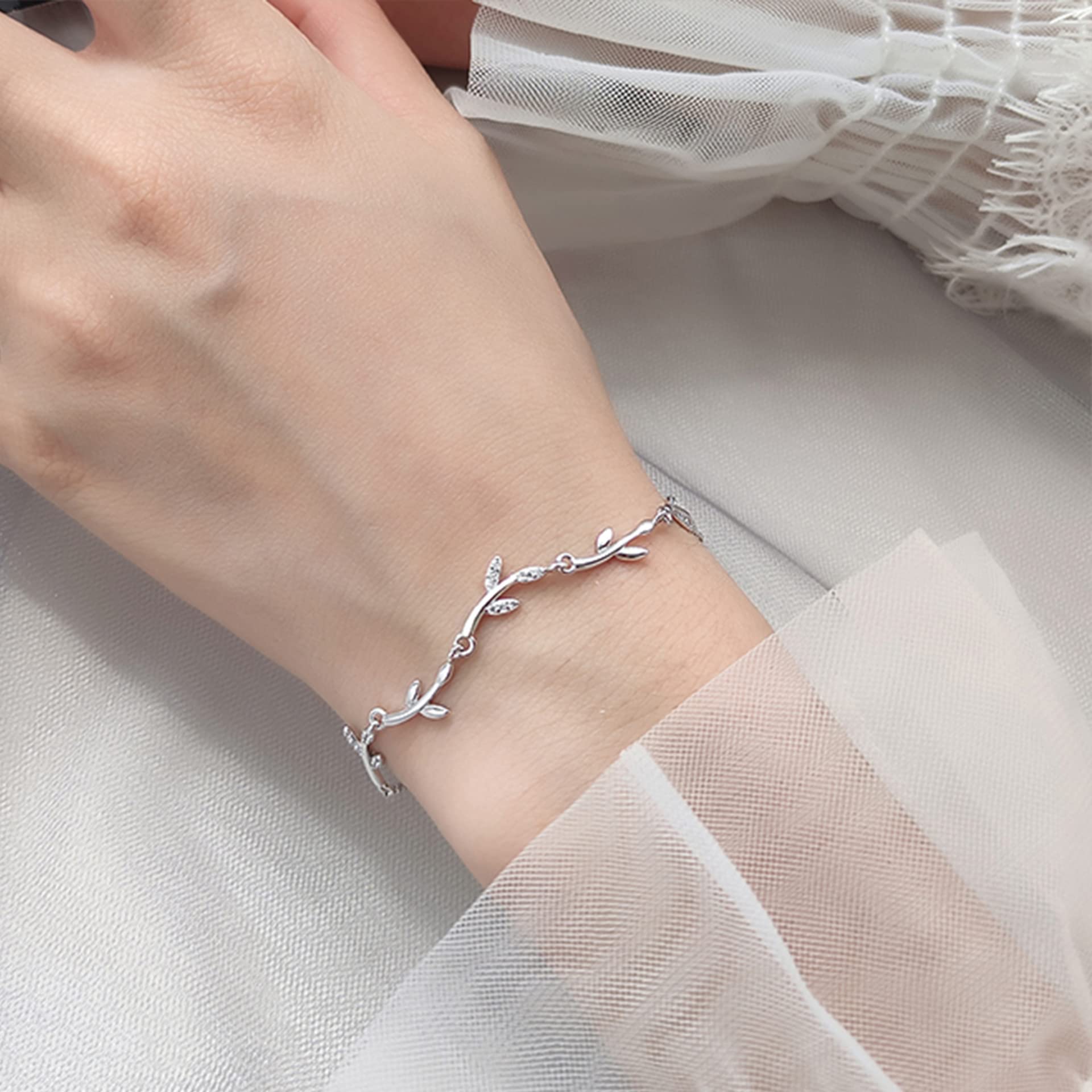 Feuilles Bracelets Bracelets à chaîne réglable cubique, pensées Que Vous propagez comme des Branches, s'étendant dans Les années lointaines, pour Les Cadeaux de Bijoux pour Femmes
