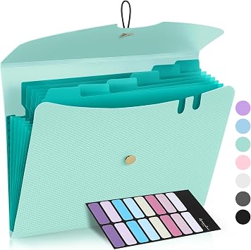 Sooez 7 Pocket Accordion File Organizer, Premium Expanding File Folder