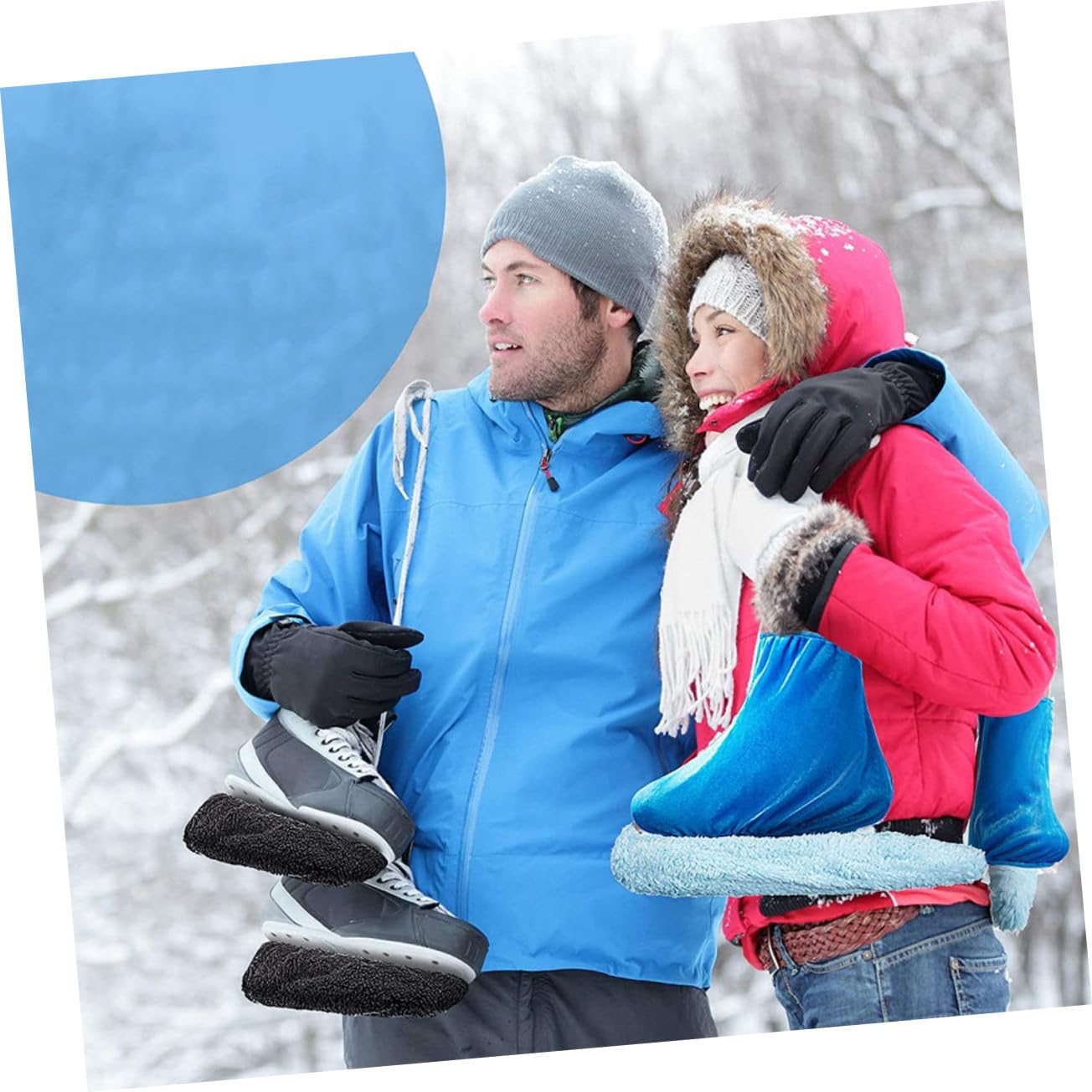 Protège-lames de Patinage pour Garçon et Filles, Lot de 2 Paires, Noir