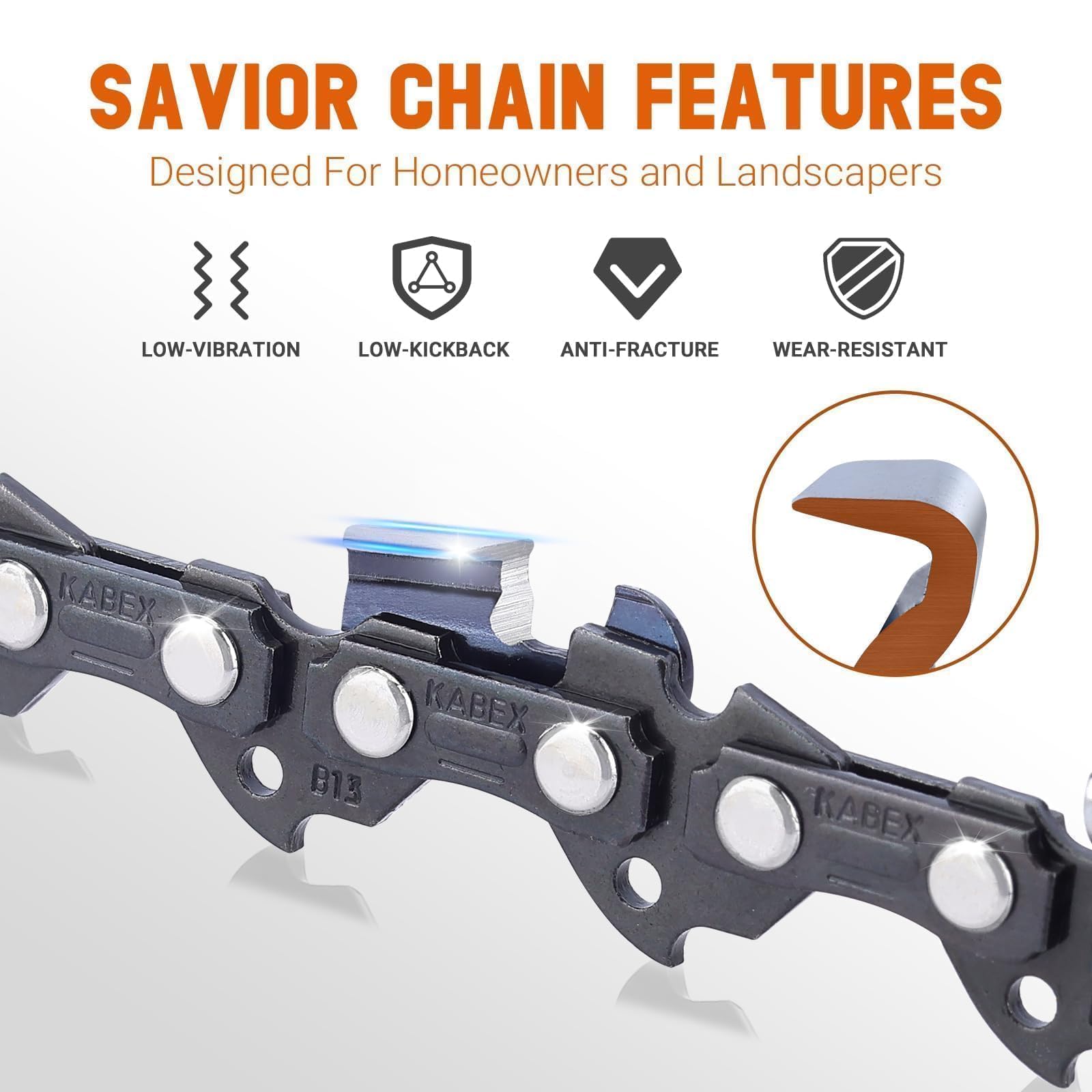Snapklik.com : Savior 3Pack S52 14 Inch Chainsaw Chain 3/8" LP Pitch ...