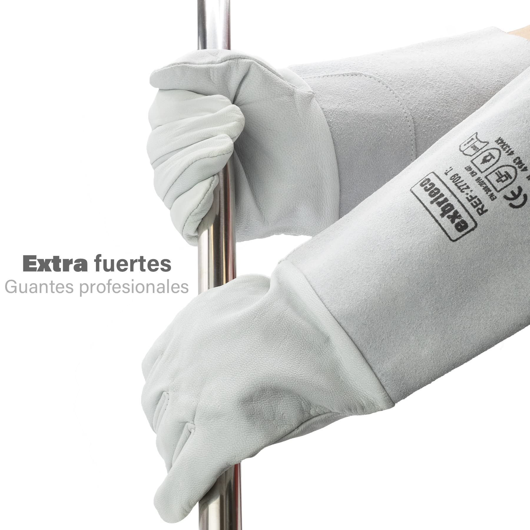 1, 2, 3 o 6 Pares de Guantes de Trabajo, Guantes de Protección de Piel Vacuno, Guantes de Cuero, Protección de Antebrazo, Protección a la Abrasión, Antidesgarros, Jardinería y Soldadura.