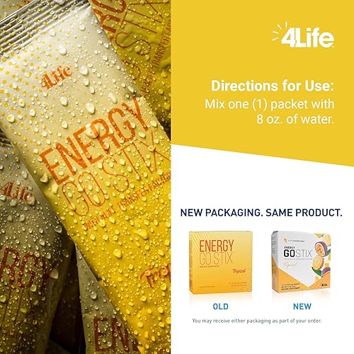 Vista 17 de 4Life Energy Go Stix, mezcla de bebida energética saludable, cafeína de guaraná, maca, yerba mate y extracto de hoja de té verde, sabor cítrico