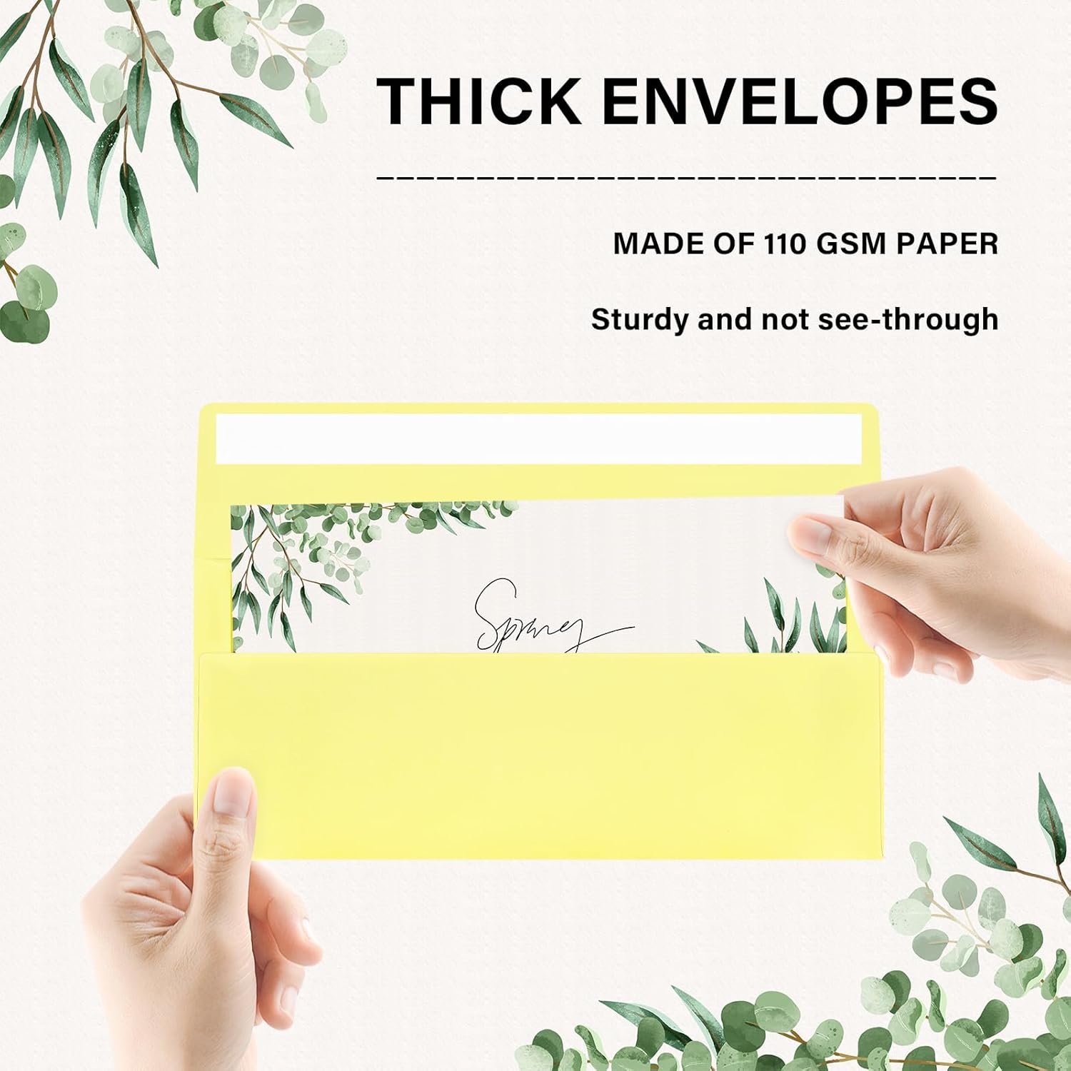 200 Pack #10 Business Envelopes, Self Seal Standard Light Yellow Envelopes for Secure Business & Legal Mailing, Office, Checks, Letter, Invoices, 4 1/8 x 9 1/2 Inches