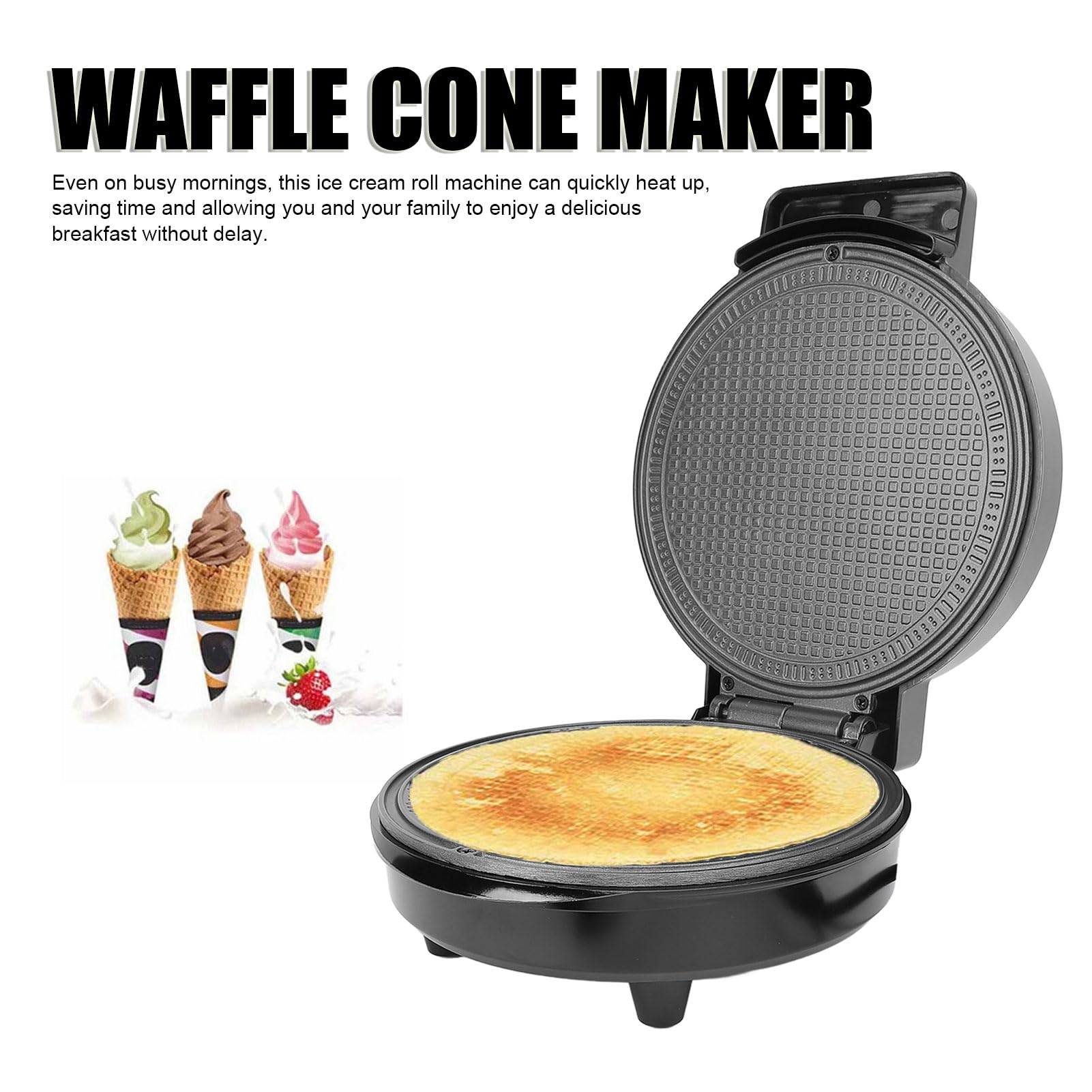 Jiawu Lato di Regolazione della Temperatura Infinita del Waffle Maker Sottile per la Preparazione della Colazione per Tutta la Famiglia (Plug 220v)