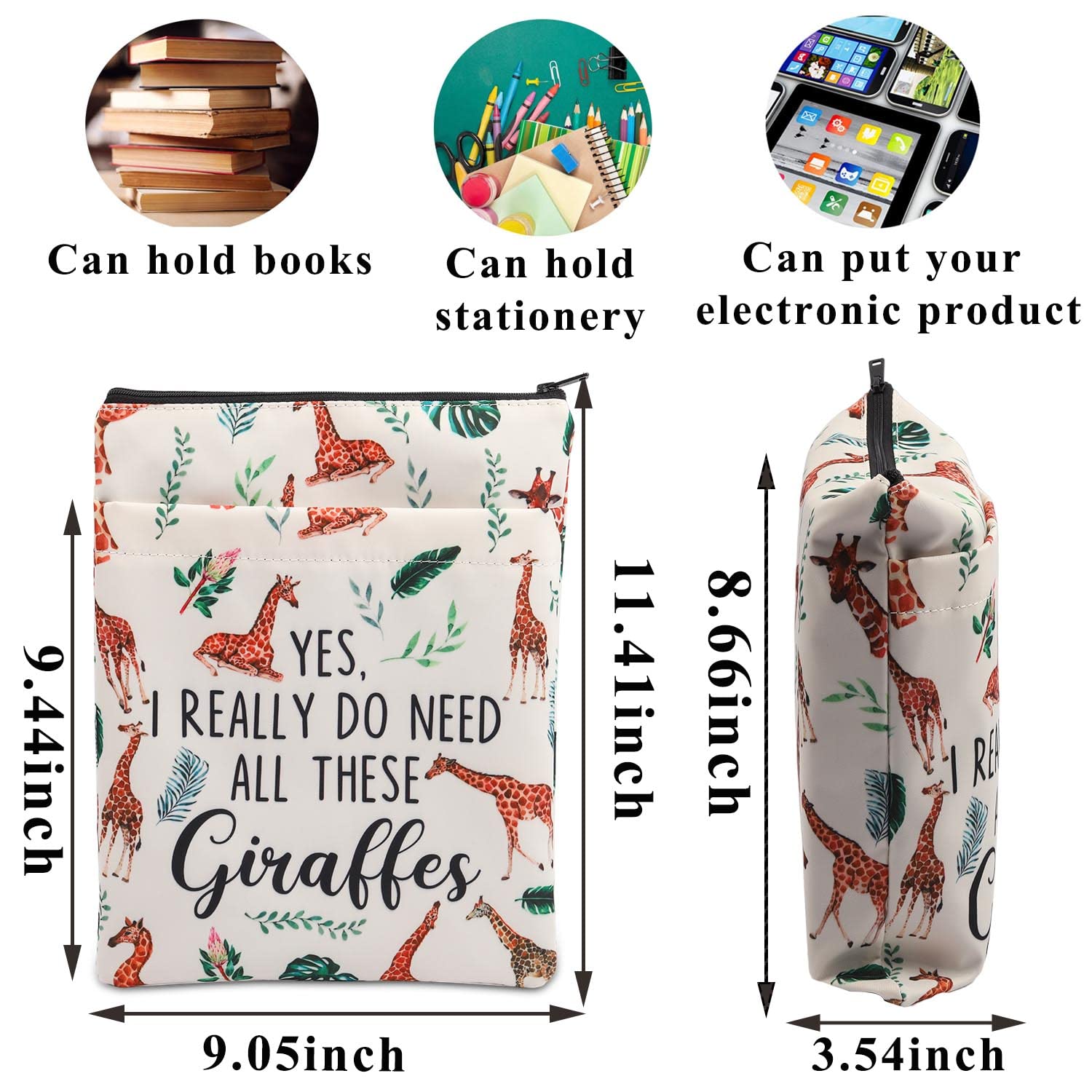 Regalo giraffa amante animali, PLITI I Really Do Need All These Giraffes Book Sleeve per donne