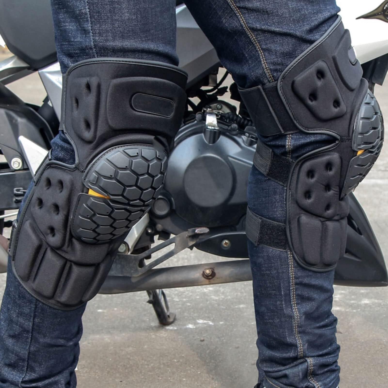 Knieschoner Motorrad Skateboard Knieschützer Set Fallschutz Und Winddicht Und Warm Skateboard Roller Skaten Schutzausrüstung Motocross Ausrüstung Für Erwachsene