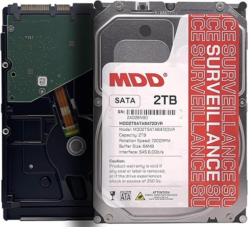 MDD 2TB 64MB caché 7200RPM SATA 6.0Gbs 3.5inch disco duro de vigilancia interna - MDD2TSATA6472DVR