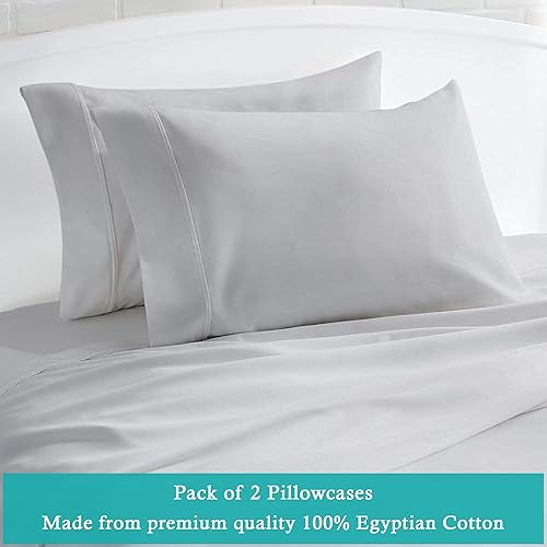 Miniatura 65 de Juego de sábanas de 4 piezas de algodón egipcio de 600 hilos, sábanas de algodón tamaño Queen para cama tamaño Queen, satén de fibra larga