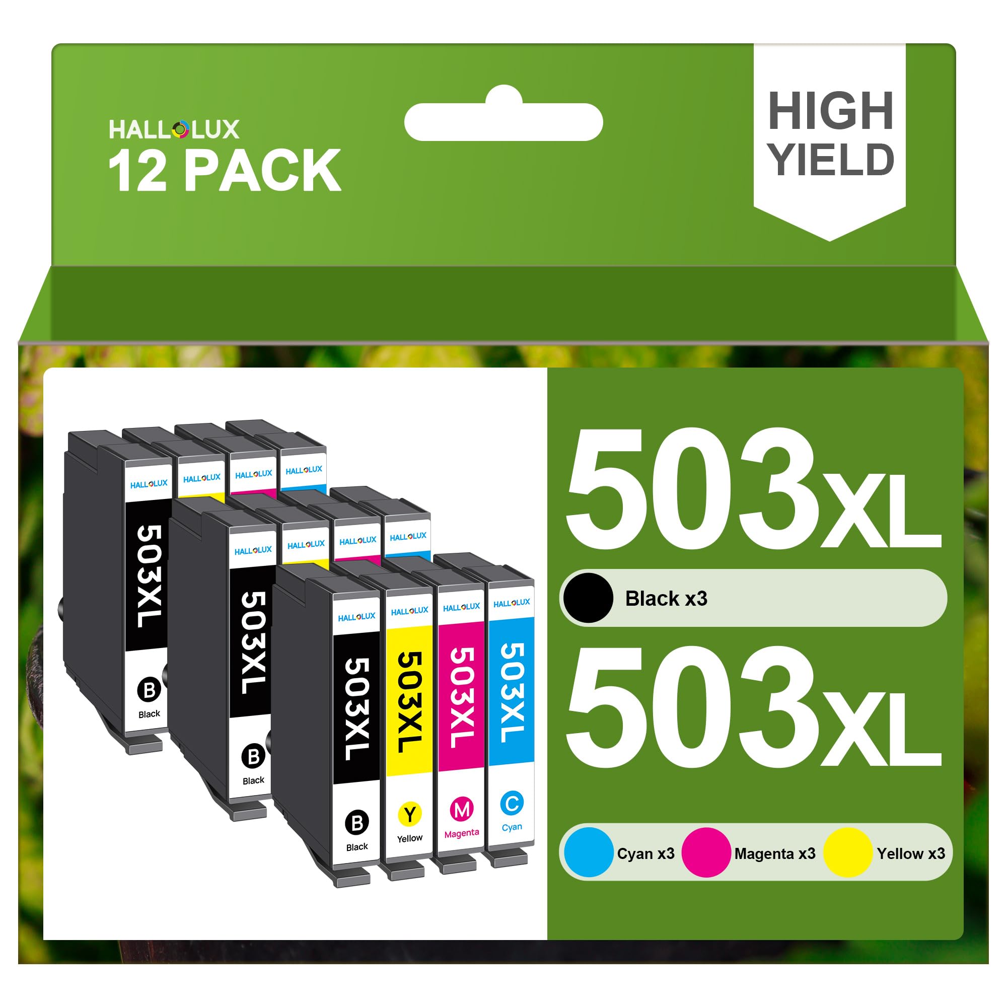 HALLOLUX 503XL Multipack 503 XL Druckerpatronen 503 Kompatibel für Epson 503XL Multipack 503 für Epson XP 5200 Druckerpatronen für Workforce WF-2960DWF XP-5200 WF-2960 XP5205 WF2965 (12er-Pack)