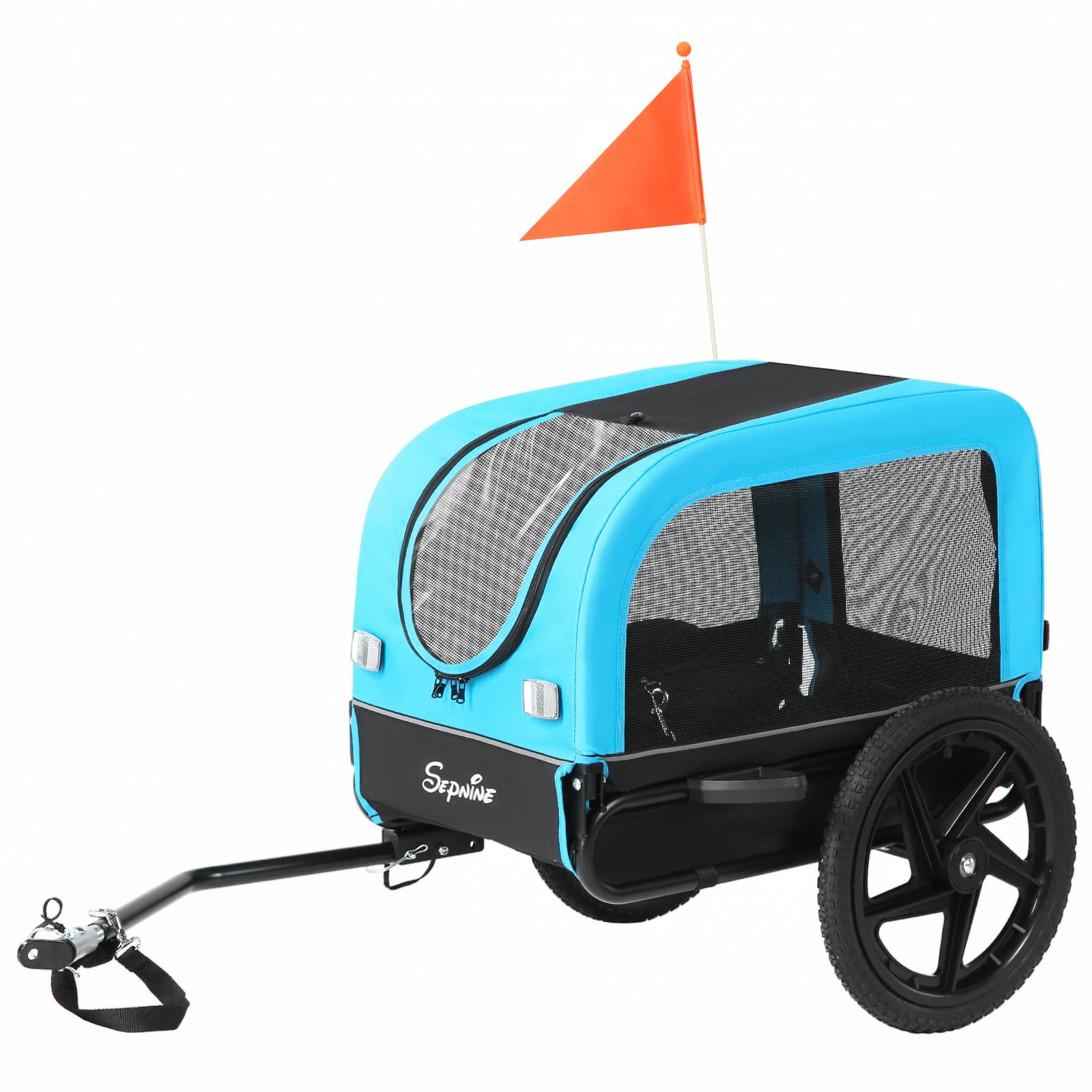Remolque plegable para bicicleta para perros pequeños y medianos, 23 kg, con ruedas de cierre rápido, ideal para paseos en bicicleta y actividades al aire libre, color azul